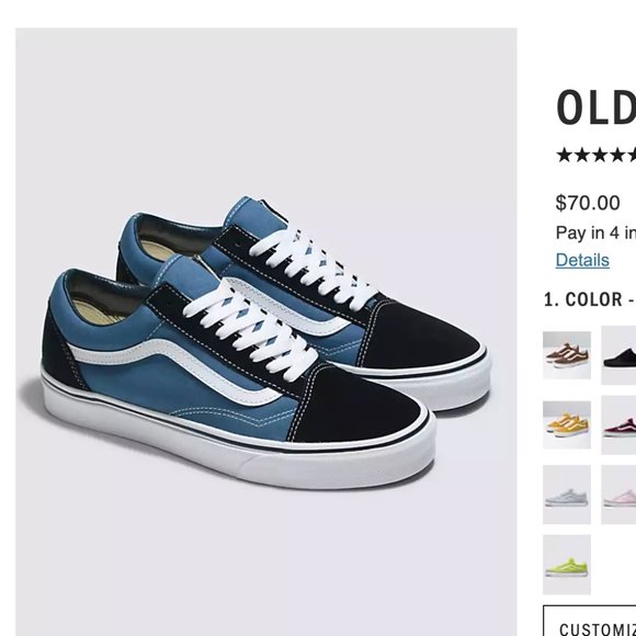 Vans - Old Skool - Black and Blue - Picture 4 of 4